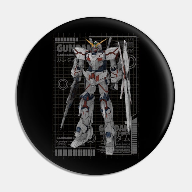 RX-0 Unicorn Gundam Pin by gblackid