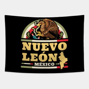 Nuevo Leon Mexico - Mapa Bandera Mexicana - Mexican State Tapestry