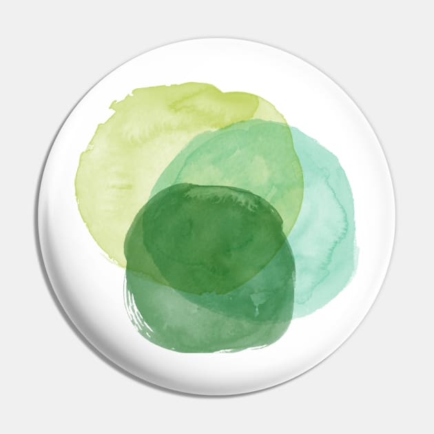 Abstract Watercolor Circles in Green Pin by ApricotBirch