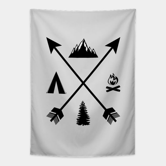 Wild camping adventure Tapestry by gegogneto