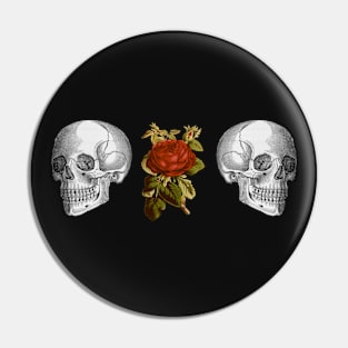 Skully Roses Pin