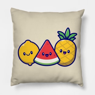 Cute Lemon, Watermelon And Pineapple Pillow