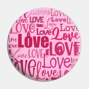 Love is the biggest word , Valentine graphic greeting in pink and red with cute cats Pin