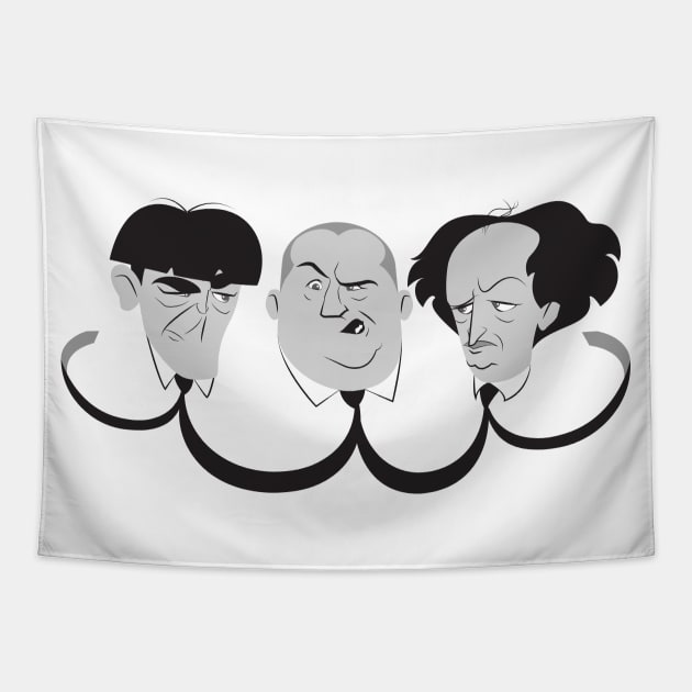 3 Stooges - Funny Masters Tapestry by Leo da Fonseca