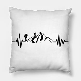 Hiking Hearbeat Mountaineering Mountains Pillow