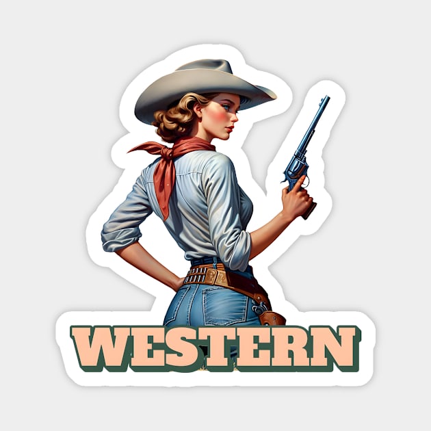 Cowgirl Magnet by Rawlifegraphic