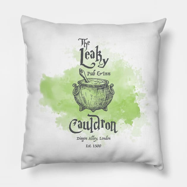 The Leaky Cauldron Pillow by LeesaMay