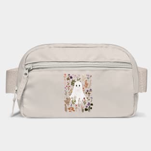 Ghost in the Garden – Cute Ghost in a Boho Autumn Floral Scene Bag