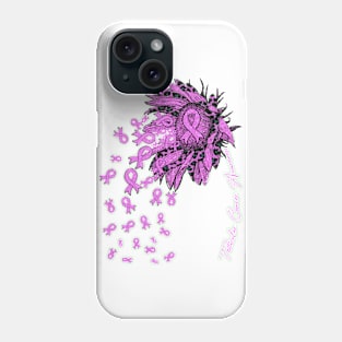 Testicular Cancer Awareness - Sunflower ribbon flowers fall Phone Case