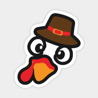 Funny Cute Happy Merry Thanksgiving turkey face Magnet