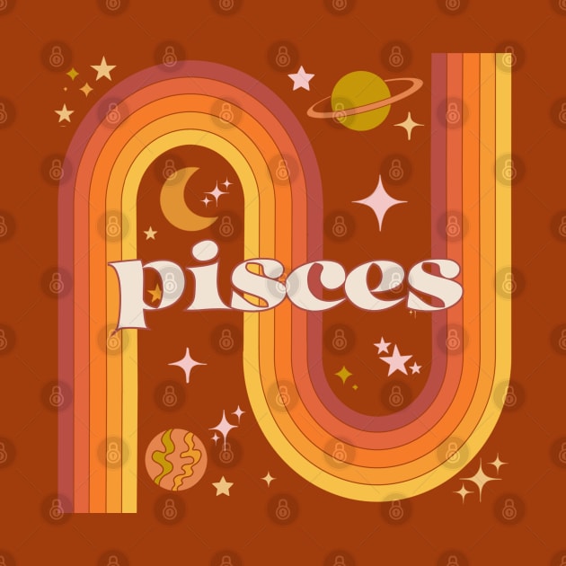 Pisces Zodiac Sign - 70s pisces Horoscope Sign by Deardarling