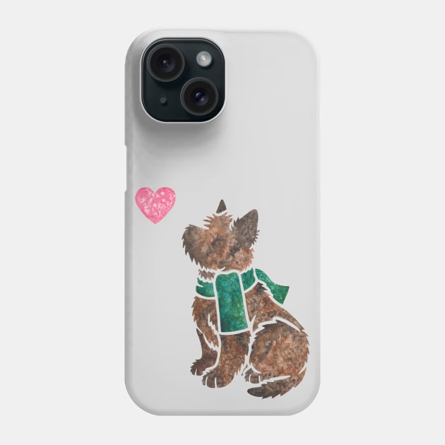 Watercolour Cairn Terrier Phone Case by animalartbyjess