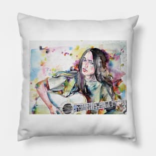 JOAN BAEZ watercolor portrait .2 Pillow