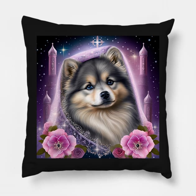 Modest Finnish Lapphund Pillow by Enchanted Reverie