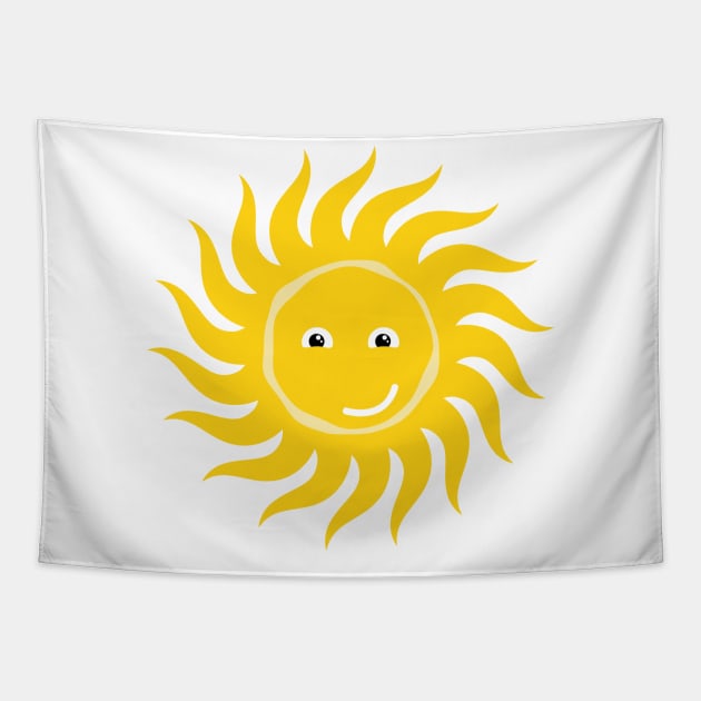 Yellow summer sun Tapestry by RNko