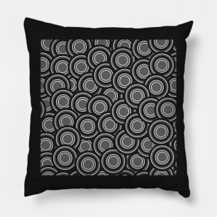 gray circles with black medium scale Pillow