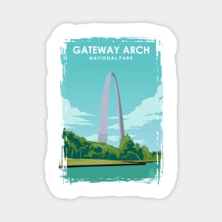 Gateway Arch National Park Travel Poster Magnet