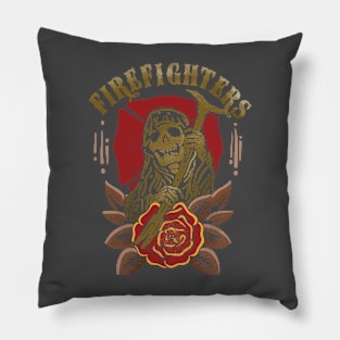 Skeleton firefighters holding halligan bar Pillow