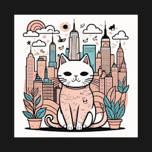 Mr cat in new york city T-Shirt