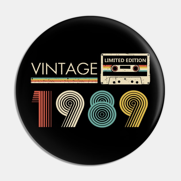 34th Birthday Vintage 1989 Limited Edition Cassette Tape Pin by Brodrick Arlette Store