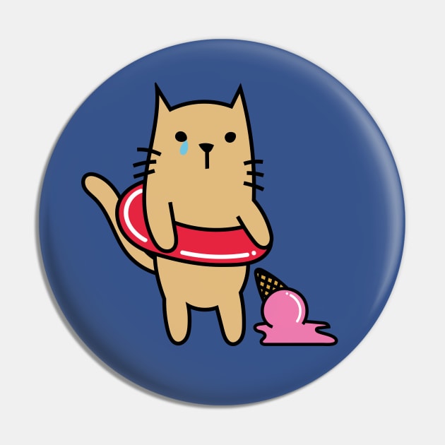 A CAT'S SUMMER Pin by EdsTshirts