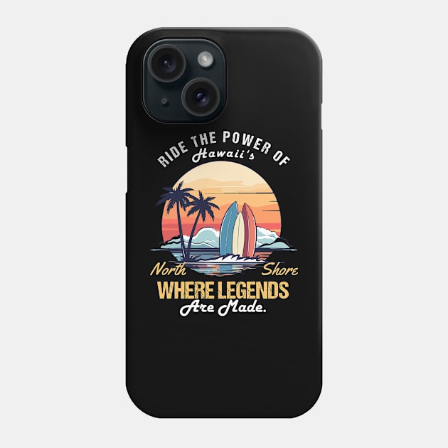 North Shore Bliss: Surfing Paradise in Hawaii - Epic Waves, Aloha Spirit, Beach Vibes Phone Case by Emouran