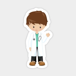 Doctor, Lab Coat, Medicine, Cute Boy, Brown Hair Magnet