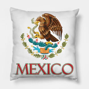 Mexican Pride Pillow - Mexico - Coat of Arms Design by Naves