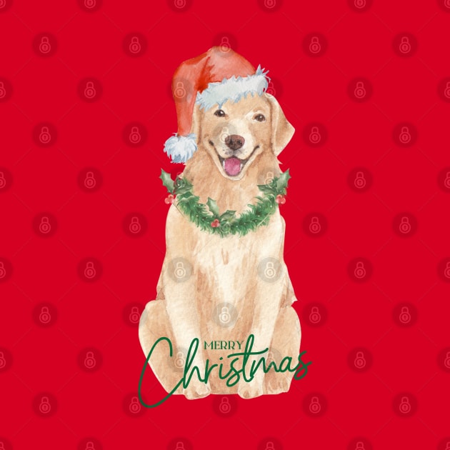 Christmas Golden Retriever by Budwood Designs