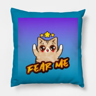 Fear Me (spooky kitten cartoon) Pillow