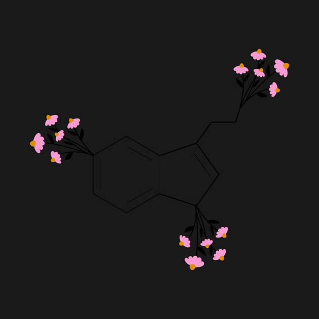 Pink - serotonin molecule chemistry organic florals by medimidoodles