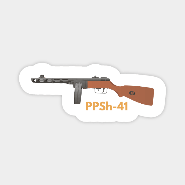 Soviet WW2 PPSh-41 Submachine Gun Magnet by NorseTech