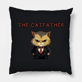 THE CATFATHER, minimalistic Pillow