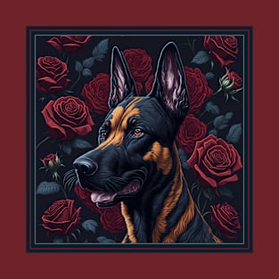 Belgian malinois red roses 2 T-Shirt