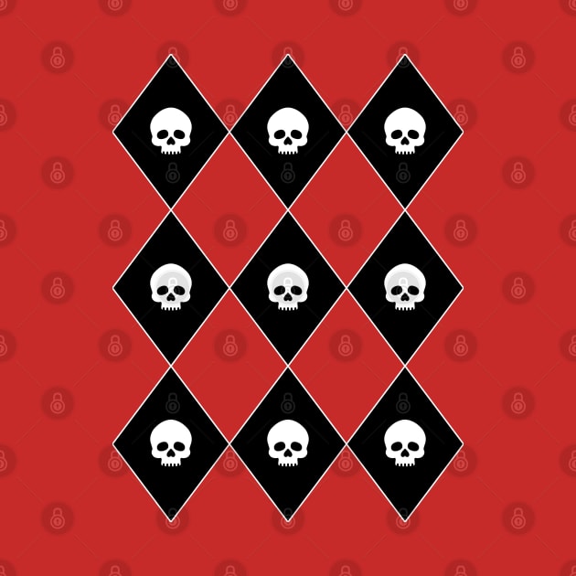 Harlequin Skull Pattern (Orange/Halloween) by inatorinator