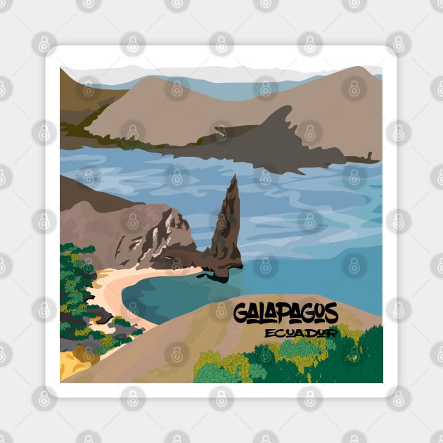 Galapagos Islands Landscape Magnet by leeloolook