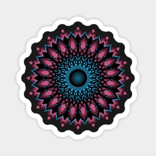 Flashy Fury Pink and Blue Mandala Magnet