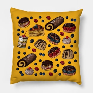 Seamless Pattern Sweet Cakes Pillow