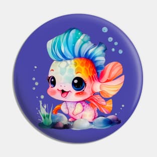 Cute, happy baby fish design Pin