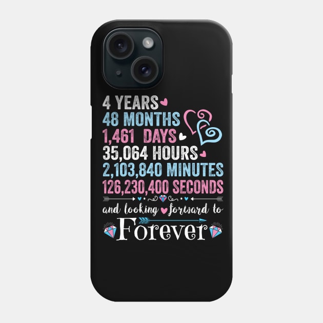 4th Wedding Anniversary Shirt Matching Couple 4 Years Wedding Marriage Gift  for Husband and Wife Phone Case by BestSellerDesign