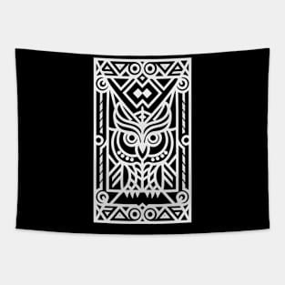 The Owl Lines (White) Tapestry