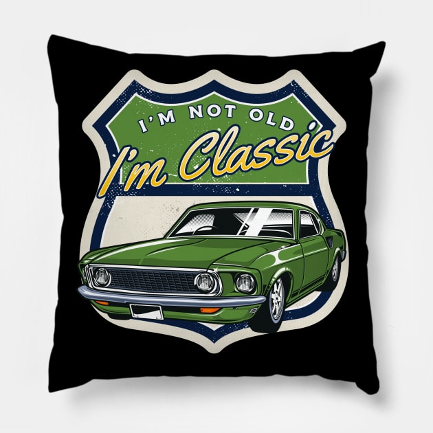 Classic Car Pillow by TambuStore
