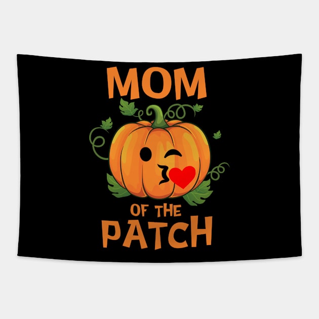 Pumpkin Mom of the Patch Thanksgiving and Halloween Family Tapestry by Blink_Imprints10