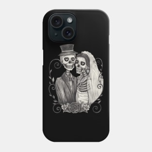 Skeletons loves couple wedding. Phone Case