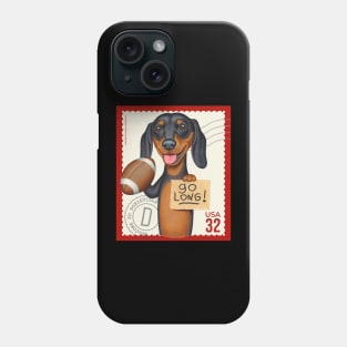 Funny dachshund with football ready to go long Phone Case