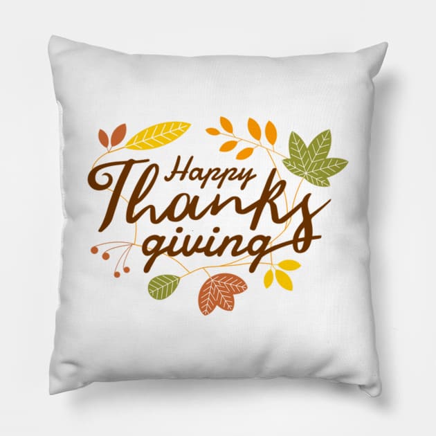 HAPPY THANKSGIVING Pillow by DEDE CANTIK