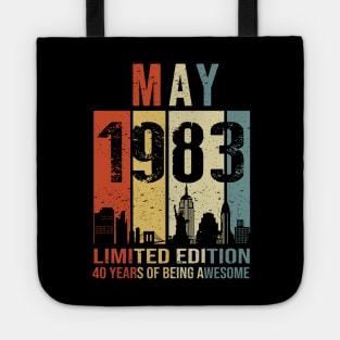 Made In 1983 May 40 Years Of Being Awesome Tote