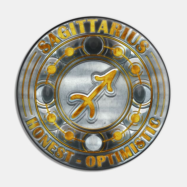 Chrome Sagittarius Pin by FallingStar