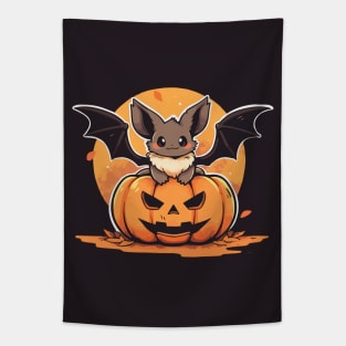 A tiny bat in a pumpkin Tapestry