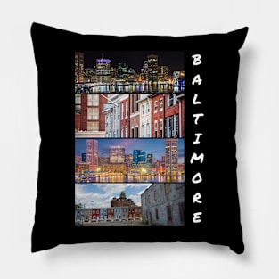 BALTIMORE CITY MARYLAND CITYSCAPE DESIGN Pillow